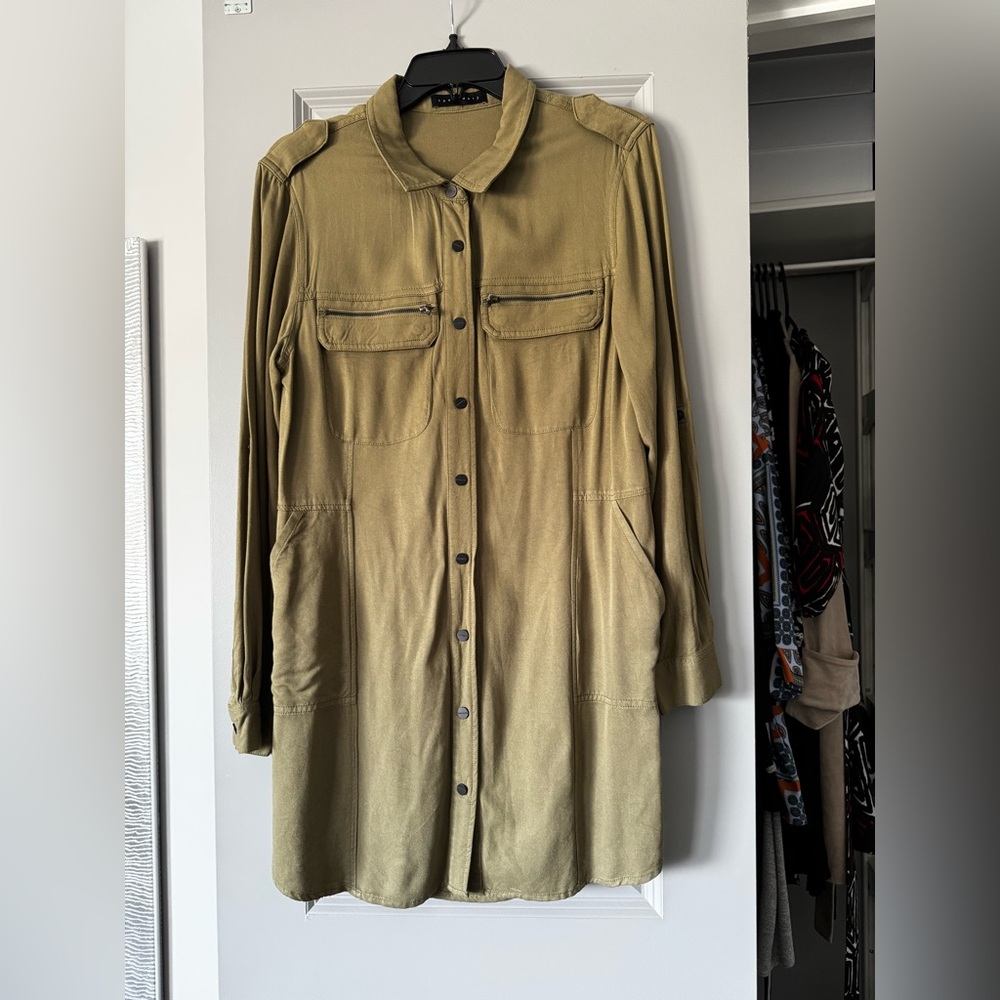 Sanctuary Olive Green Button-Down Dress